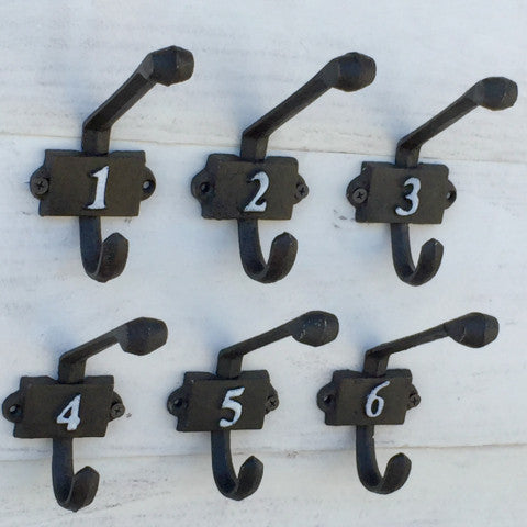 Set of 6 Numerical Hooks